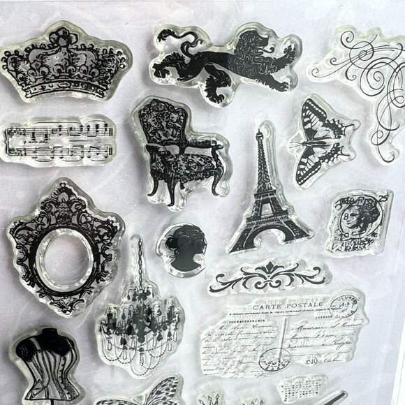 Stampendous Perfectly Clear Stamp 2 Sets Santos Angel & Parisian Charm Cling - Picture 5 of 14